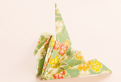 Origami Kranich Wellige Flügel
