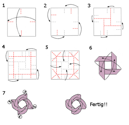 Origami Anleitung, Teelicht aus Washi, Rose