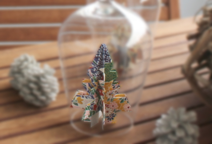 Origami Weihnachtsbaum im Glas als Kerzenhalter1