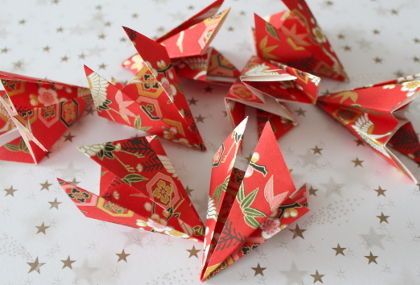 Weihnachtskranz aus Origami für eine Kerze3