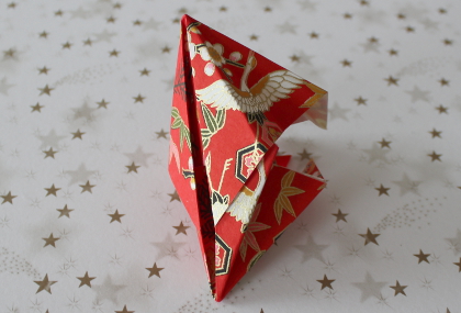 Weihnachtskranz aus Origami für eine Kerze4