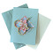 Origami-Karte mit Sakura-Blüten und Mizuhiki-Kordeln.