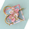 Origami-Karte mit Sakura-Blüten und Mizuhiki-Kordeln.