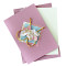 Origami-Karte mit Sakura-Blüten und Mizuhiki-Kordeln.