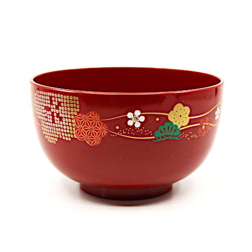 Japanische Schüssel mit Blumenmotiv, rot