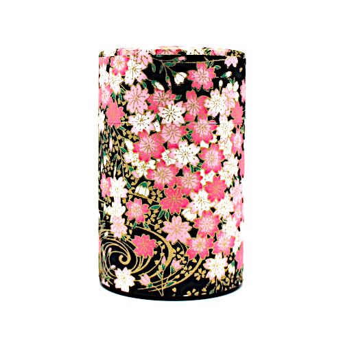 Japanische Teedose, sakura, schwarz