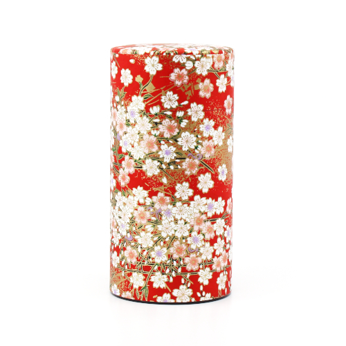 Japanische Teedose, sakura, rot