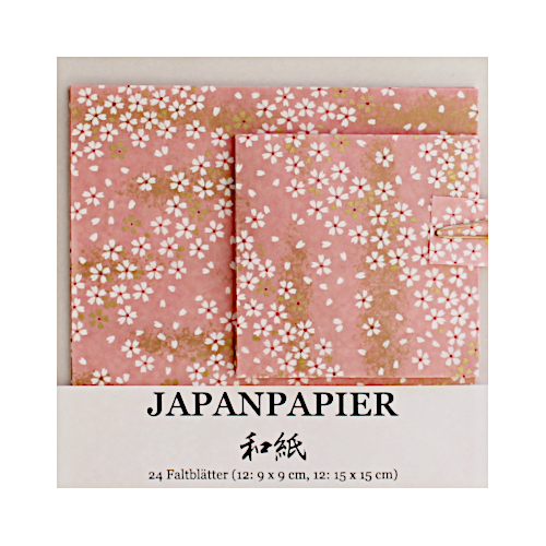 Klassisch rosa Japanpapier mit zartem Kirschblütenmuster (Sakura)
