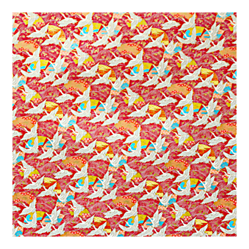 Origami Papier, Japanisches Papier Grossformat 67 x 99 cm, Kranich, rot