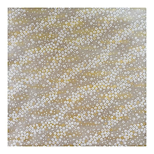 Japanpapier im Grossformat in Beige mit elegantem floralen Sakura (Kirschblüten) muster