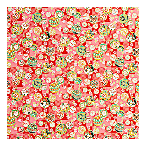 Hochwertiges japanisches Yuzen Washi aus Kyōto mit Temari- und Blumen-Muster in Magenta. Ideal für anspruchsvolle Origami-Faltkunst.