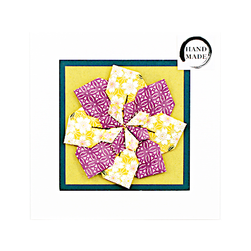 Japanische Grusskarte, Origami Blume